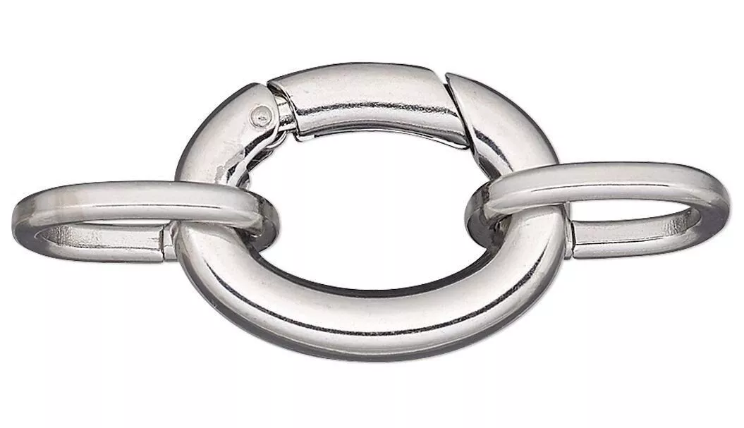 Clasp Self Closing 2 Stainless Steel 21x16mm OVAL Hinged Bail w