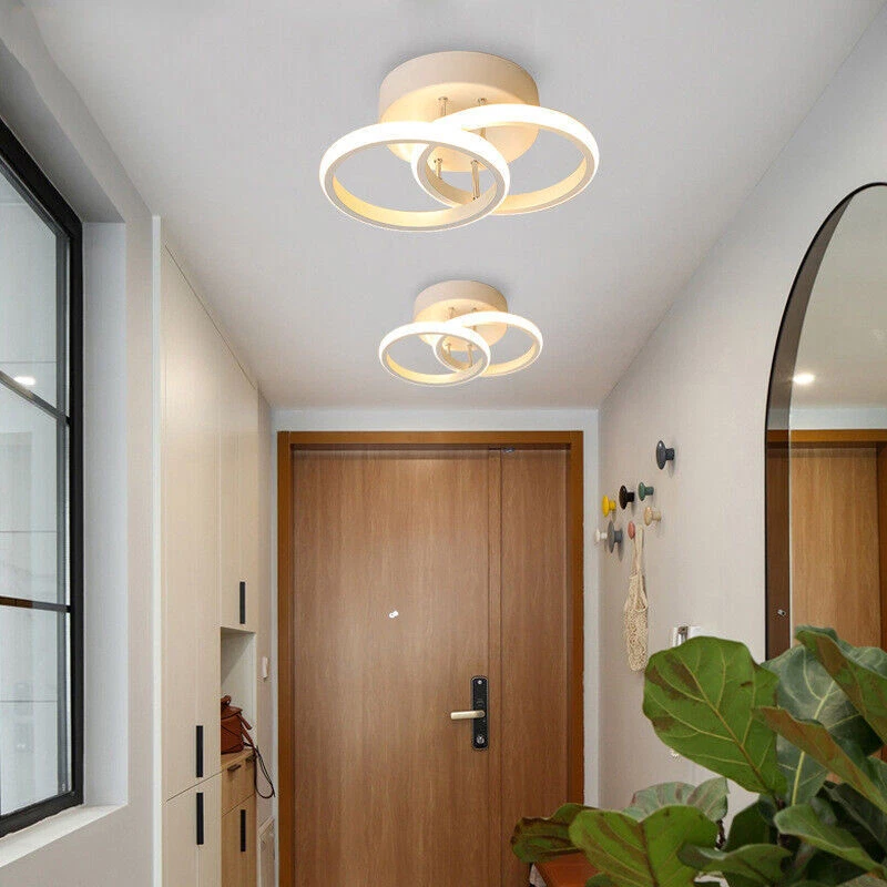 Modern 2-Circle LED Ceiling Light – 22W Warm White