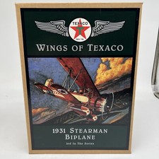 NIB WINGS OF TEXACO 1931 STEARMAN BIPLANE COLLECTOR PLANE #3 IN SERIES RARE HTF