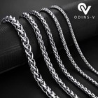 Men Chain 3 4 5 6 8 mm Silver Spiga Women Necklace Wheat Steel Chunky stainless