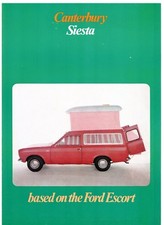 Ford Escort Mk1 Canterbury Siesta Motor Caravan 1971 UK Market Foldout Brochure