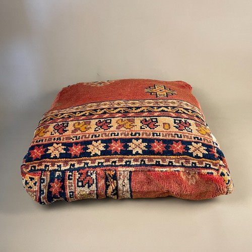 Vintage Kelim Boden Kissen Pouf Fußhocker Teppich Marokkanisch Handgewebt Stofftiert - Bild 15 von 17