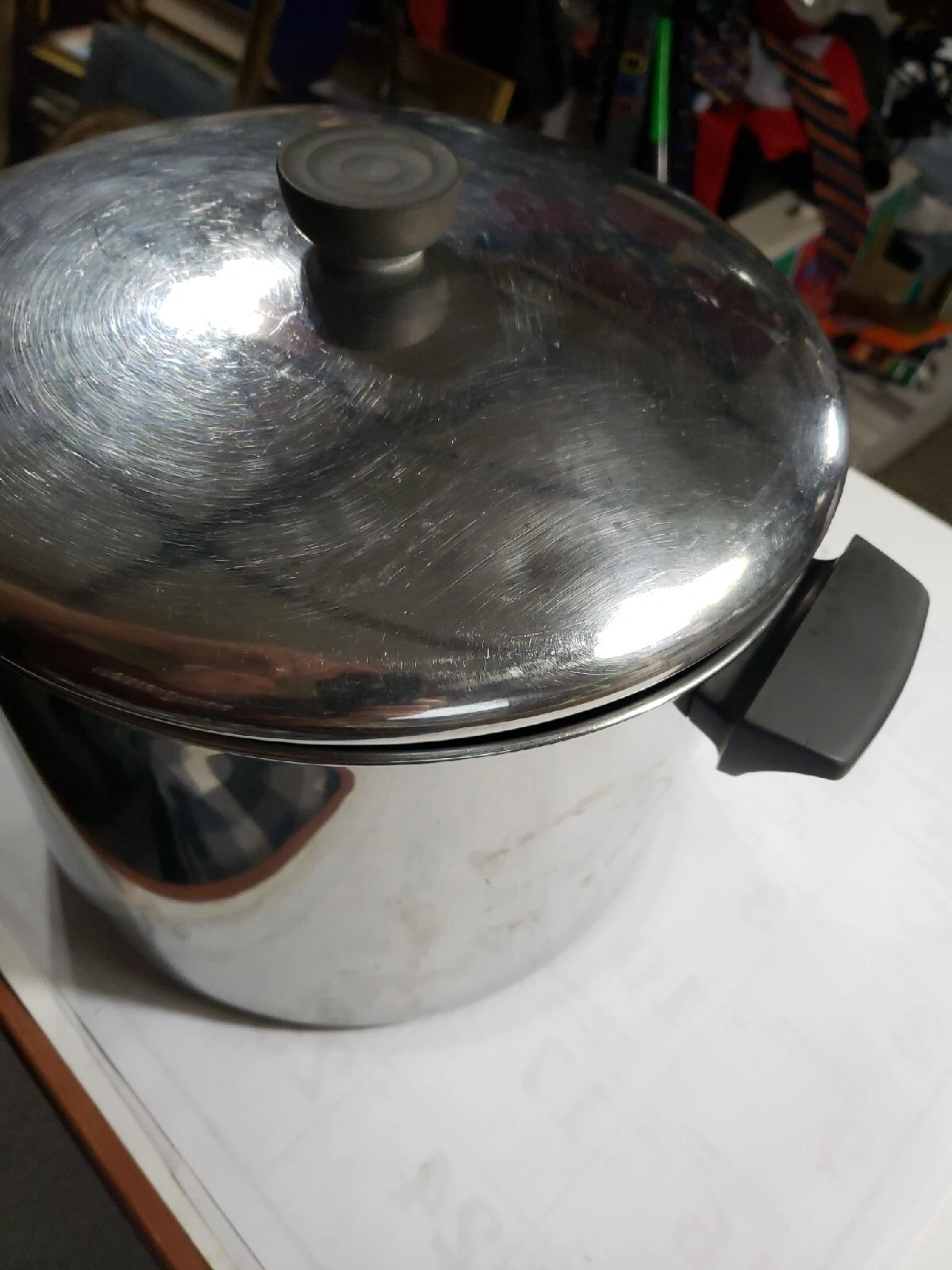 Vintage Revere Ware 10 Quart Copper Bottom Stockpot Pot Pan With Lid