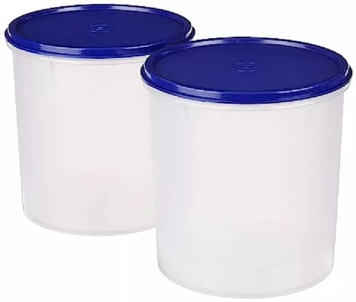 Plastic Set Of 2 Food Storage Container With Lid For Dal Rice 3 Litres Each