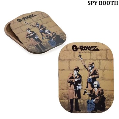 2-Part G-ROLLZ Banksy's Graffiti Magnet Cover Tray, Small 7'' X 5.5'', Spy Booth