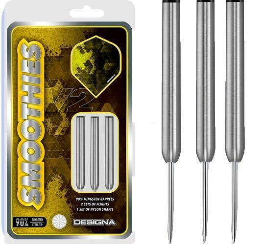 24 gram DESIGNA SMOOTHIES M1 STRAIGHT 90% TUNGSTEN STEEL TIP DARTS
