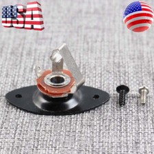 Input Output Jack and Plate Oval for Electric Guitar Telecaster Les Paul Black