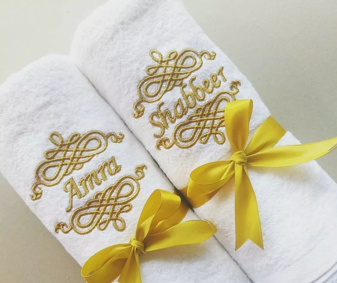 Monogrammed Hand Towels for Bathroom Kitchen Makeup, Personalized Gift for  Wedding-Bridal, Classic Font Custom Luxury Turkish Towel