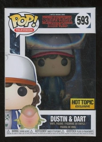 Funko Pop! TV Stranger Things DUSTIN & DART #593 Hot Topic Exclusive BW1