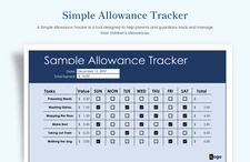 Simple Allowance Tracker Template | Google Sheets |
