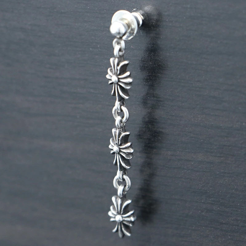 Chrome Hearts Tiny Plus Stud 3 Drop Earrings 2.79g - image 1