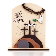 He Is Risen Easter Resurrection Decor - Easter Decorations for Home - Empty Tomb