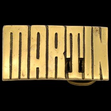 Martin Name Solid Brass Vintage Belt Buckle by BBB Baron [ca. 1970s]