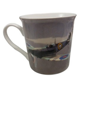 Bomber Command Memorial Mug with a WW2 Spitfire by Lesser & Pavey Ltd