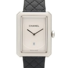 CHANEL boy friend Wrist Watch H6954 Quartz Stainless Steel Leather Used Women