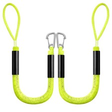 Bungee Dock Line for Boats, 4 FT Elastic Mooring Rope with Stainless Steel Cl...