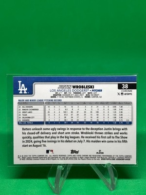 Justin Wrobleski Rookie Card 2025 Topps Chrome #38 Los Angeles