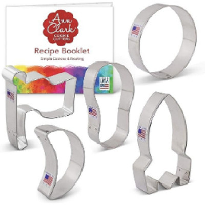 Ann Clark Cookie Cutters Set 5-Piece Man on Moon Space NASA Moon Rocket MADE USA
