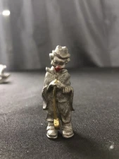 Vintage Solid Pewter Red Nose Mouse Clown Figurine Hobo