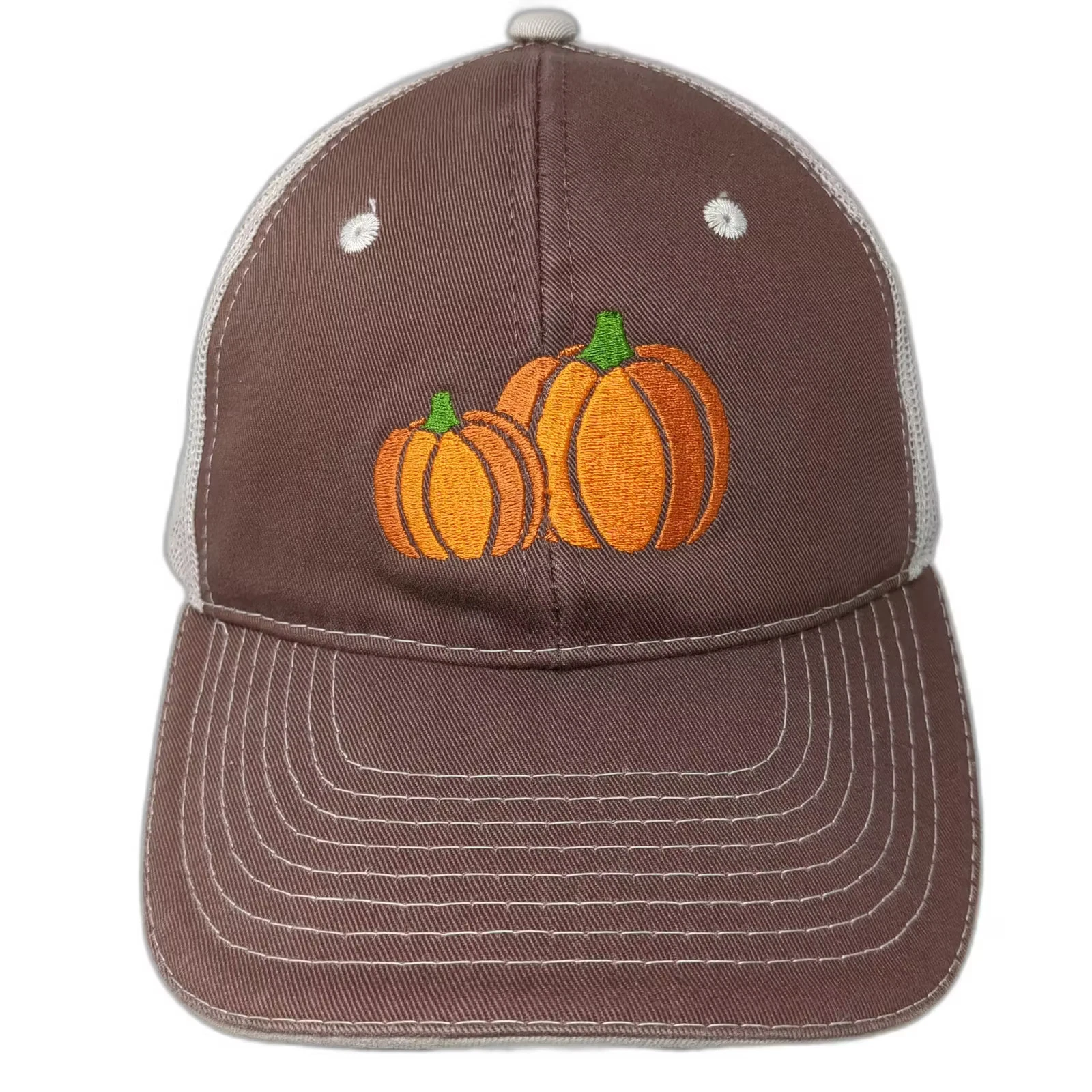 Outdoor Cap Baseball Cap Brown Beige OS Pumpkin Farmstead Embroidered Mesh Hat