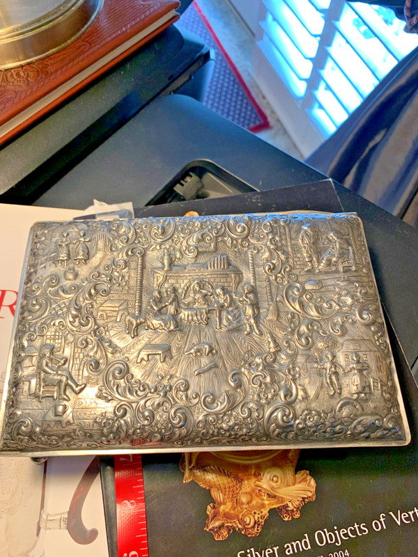 1920's Dutch Style Barbour Silverplate Box Ohio Bill & Marea Cooper fam Heirloom