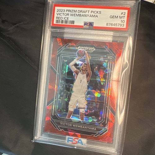 2023 Panini Prizm Draft Picks Red Ice Prizm Victor Wembanyama PSA 10 Rookie RC