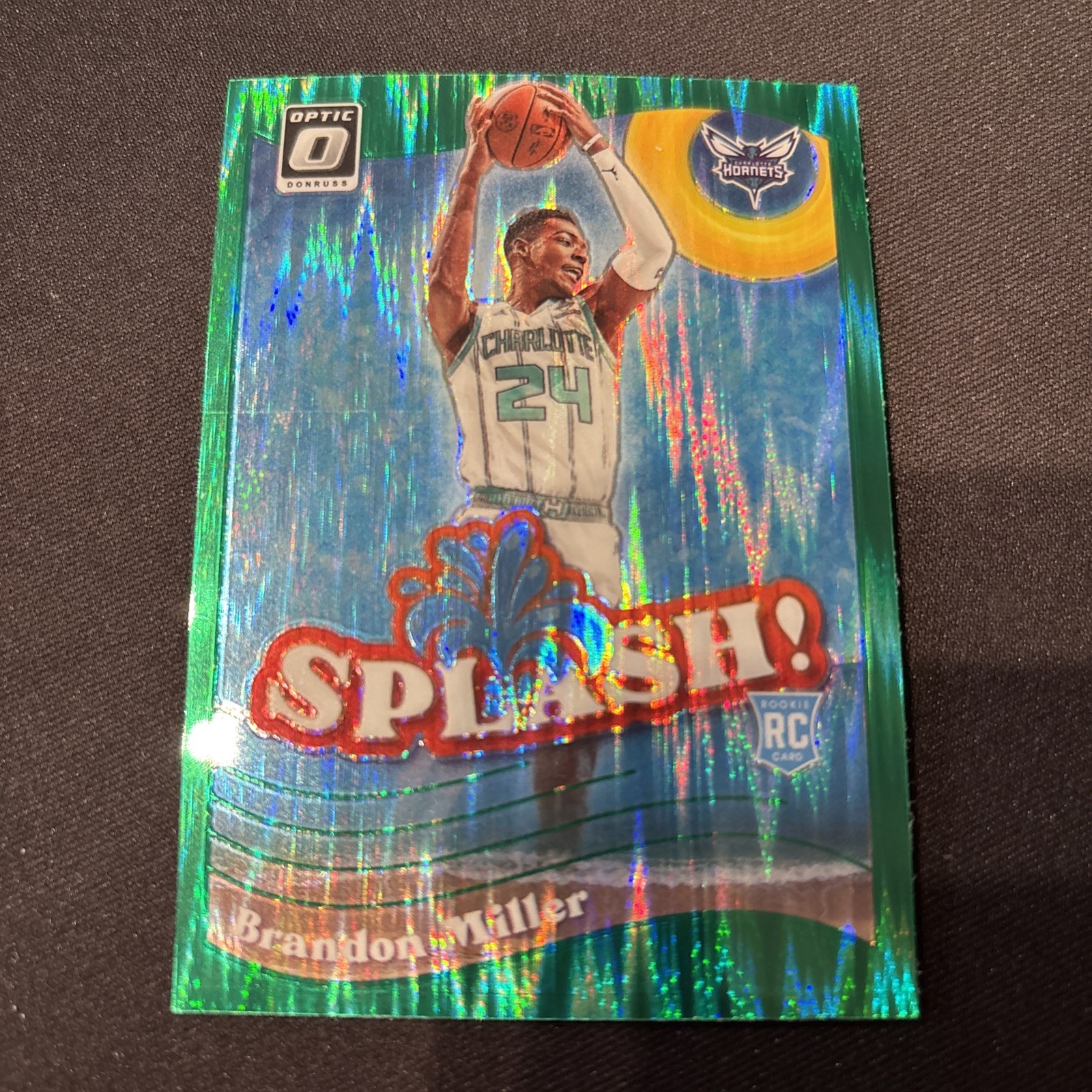 Brandon Miller (RC) 2023-24 Panini Donruss Optic #11 Splash! Green Shock Hornets
