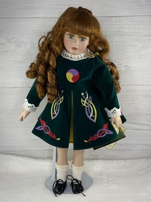 Alberon Porcelain Doll  Sinead   Irish Step Dancer Shamrock Collection