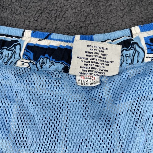 Vintage Y2K Platinum Fubu Fat Albert All Over Print Blue Check Swim Shorts L - Imagen 5 de 18