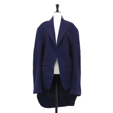Yohji Yamamoto Jacket Navy Navy Size: 1 S Wool Striped Tailored Jacket / Blaz
