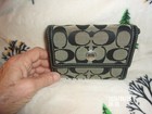 Coach Older Black Signature Print Canvas and Leather Wallet — photo 2