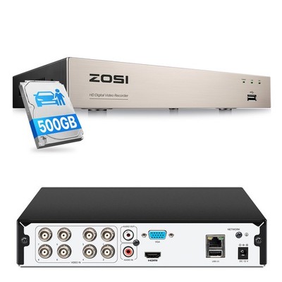 ZOSI 8CH DVR Recorder 1080P für TVI CVI CVBS AHD CCTV Überwachungsset 500GB HDD