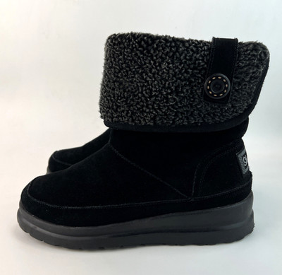 Skechers Cherish Damen Stiefeletten schwarz zum Überziehen UK 4