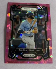 2024 Prizm Baseball Pink Cracked Ice #165 Colton Ledbetter Tampa Bay Ray