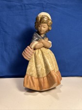 Lladro Gres Girl With Basket (2093) Vgc H19cm X W10cm - Fast Post