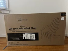 Mainstays  Adirondack Chair White Wood Outdoor Deck Patio  Weather Resistant