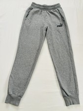 PUMA Joggers Men's Size Small Gray Drawstring Pull-on Sweatpants Logo Pockets