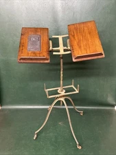 RARE ANTIQUE VICTORIAN Noyes Aermotor Co.  Cast Iron Dictionary Music Book Stand