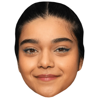 Iman Vellani (Smile) Celebrity Mask, Flat Card Face, Fancy Dress Mask