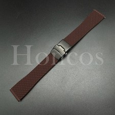 18 20 22 MM Mesh Rubber Silicone Watch Strap Band Fits Omega Quick Release Brown