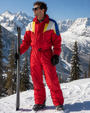 VTG One Piece Snow Suit HARD CORPS Retro Snowsuit Ski Bib 80s 90s Mens Medium 44
