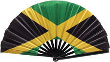 Jamaica Flag Folding Fan Large Folding Hand Rave Fan Clack Handheld Jamaica Car