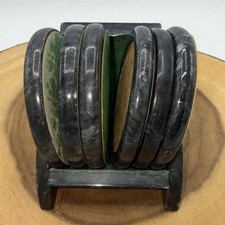 Vintage Black Marble Stone/Cork Coaster Set w...