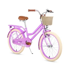 20 Inch Girls Bike with Basket, Kids' Bicycles for Kids Ages 8-12, Single Spe...