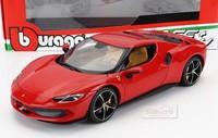 1:18 Burago Ferrari 296 Gtb Hybrid 830Hp V6 2021 Rosso Corsa Red BU16018CAR Mode