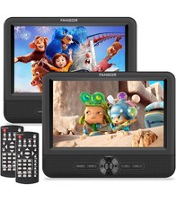 Fangor F-611 Black 7.5 LCD Dual Screen Portable DVD Player For Suv, Car Open Box