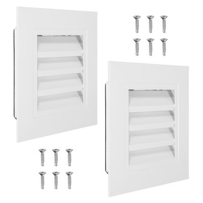 8x8 Inch Gable Vent, 2PCS Aluminum Alloy Wall Shed Vents with Strainer, White