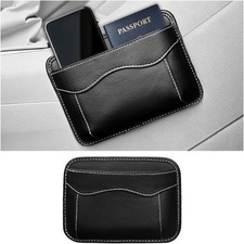 Car Seat Side Pocket Organizer, PU Leather Mini Vehicle Phone Holder Storage Bag