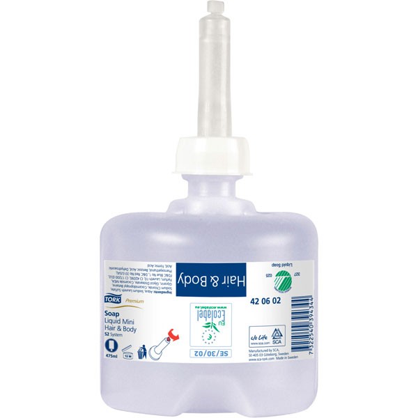 Tork Hair & Body Mini Liquid Soap S2 - 8 x 475ml