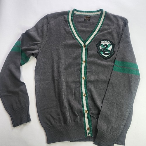 Harry Potter Slytherin Cardigan Sweater SMALL Wizarding World House Patch Spirit - Picture 2 of 6